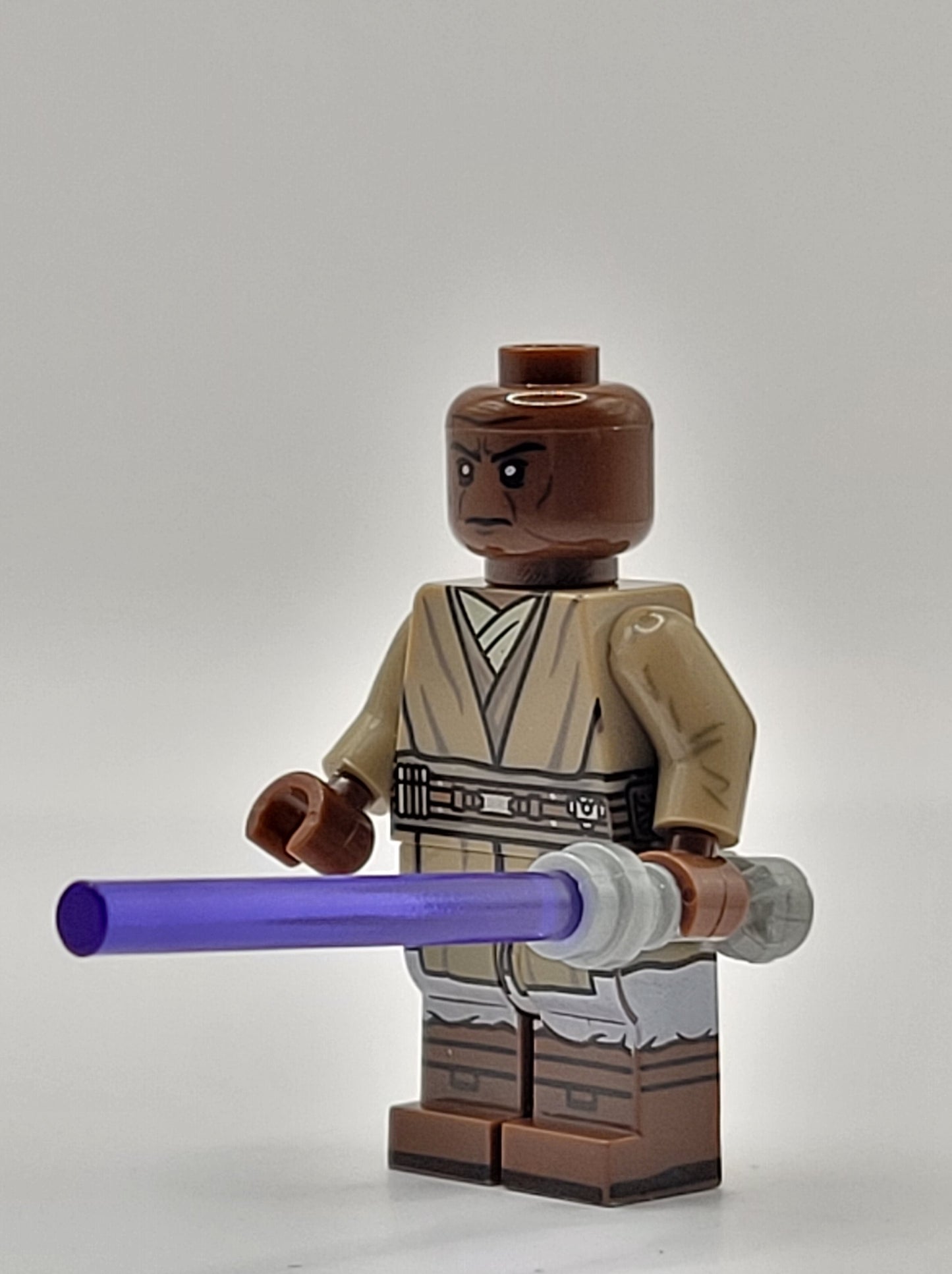 Mace Windu Jedi Custom Loose Minifigure Lightsaber